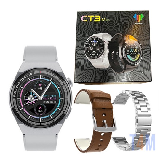 Smartwatch Wear Fit Pro CT3 Max 46mm (Versão para Chamada) NFC Prata